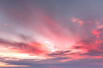 Majestic summer sunset over the Chudskoy lake