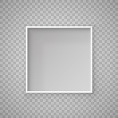 Open paper Square box on a transparent background. Vector illustration