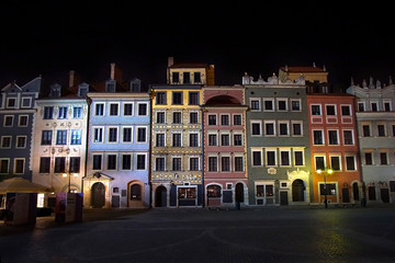 Night Image of Historic Warsaw Old Town Square