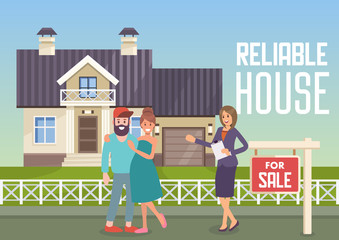 Reliable House. Vector Flat Illustration.