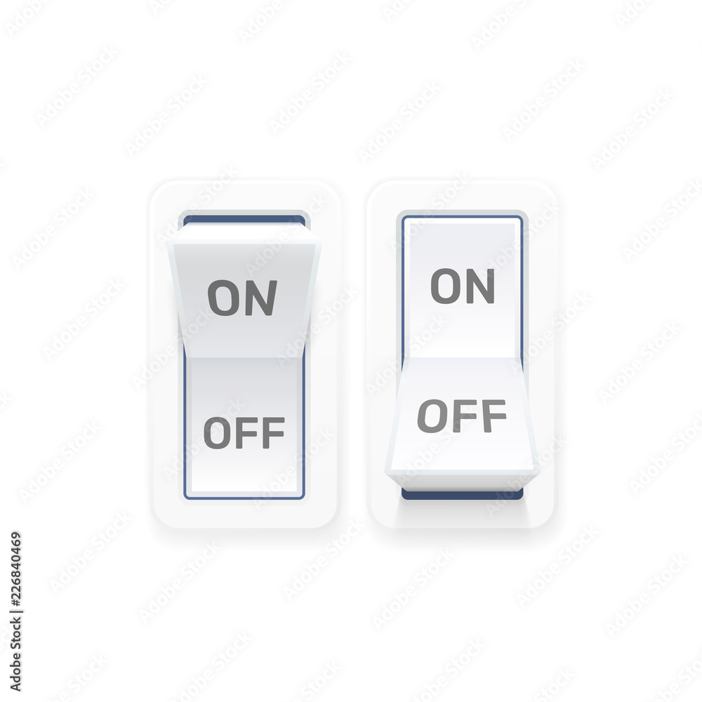 Wall mural on off switch button ui isolated white background. vector illustration