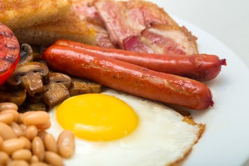English Breakfast on the Plate - Close Up