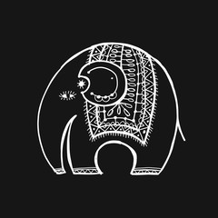 Cute elephant, sketch for your design