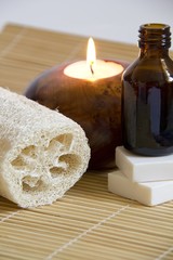 Aromatherapy Candle and Massage oil in a Zen Style Spa