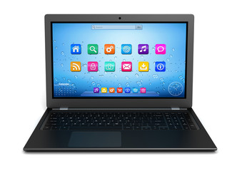 laptop computer single 3d illustration