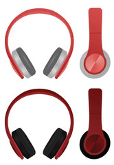 Red headphones. vector illustration