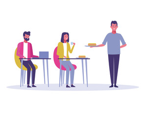 woman using laptop at cafe