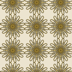 Seamless floral pattern with a variety of floral motifs.