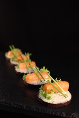 sushi with salmon and caviar