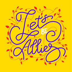 Hand drawn lettering isolated on  background