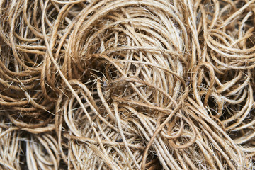 Tangled string. Selective focus