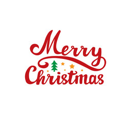 Merry Christmas. Holiday Vector Lettering. Text Calligraphic Lettering design for card template, banner.