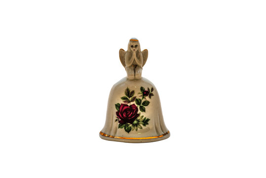 Clay bell by hand on Isolated White Background