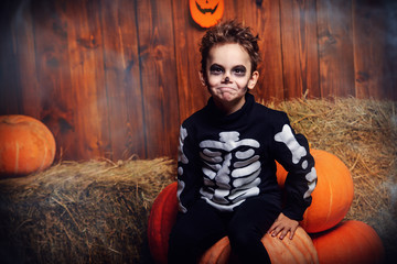 skeleton boy at halloween