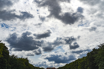 Cloudy sky, heralding rain.