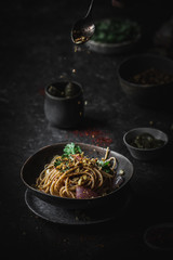 Pasta with curried breadcrumbs