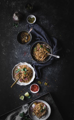 Pasta with curried breadcrumbs