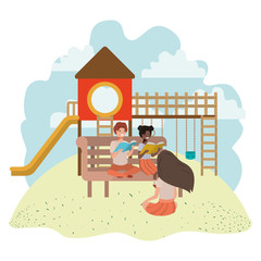 group of people in playground avatar character