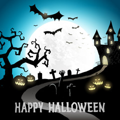 Happy halloween vector banner, background, halloween party poster