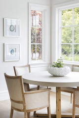 modern interior of a dining room