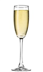 Champagne flute filled with champagne