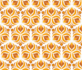 Vector Floral Ornamental Seamless Pattern. Geometric Flower Stylish Texture. Abstract Retro Tile Texture.