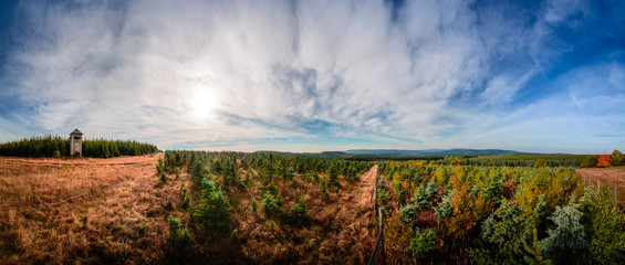 Herbstlandschaft Erzgebirge Panorama