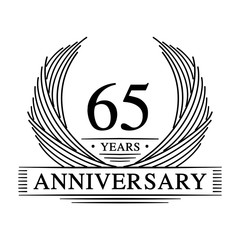 65 years design template. 65th anniversary. Vector and illustration. 
