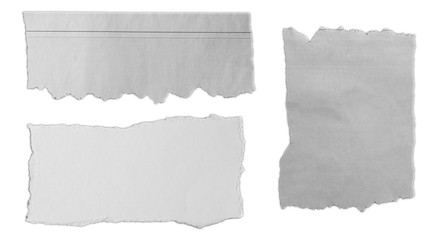 Obraz premium Torn pieces of paper isolated on white background