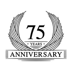 75 years design template. 75th anniversary. Vector and illustration. 
