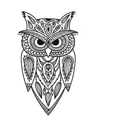 Obraz premium Ornate owl, zenart for your design