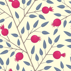 Seamless background with bright fruits