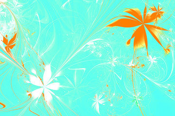 Fototapeta na wymiar Flower Symphony.Abstract fractal shapes. Fantasy colorful chaotic fractal texture. 3D rendering illustration pattern.