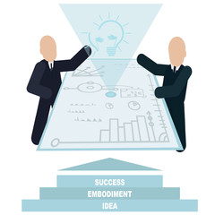 Business meeting. Illustration showing an important decision that will help business participants to succeed.
