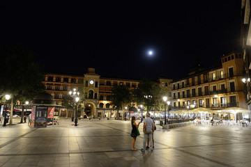 Fototapeta na wymiar Toledo, Spain - September 24, 2018: Plaza de Zocodover in the city of Toledo.