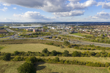 M4 Motorway Junction 11 aerial close to Reading, UK