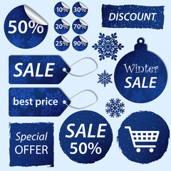 vector collection of stickers for winter sale - 226866067