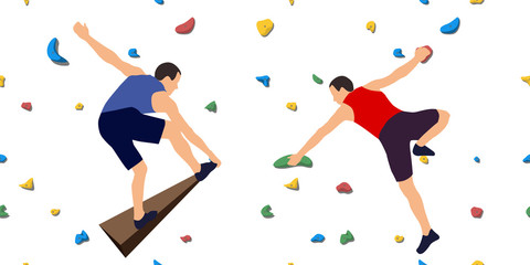 Men on a climbing wall © Nataly-Nete