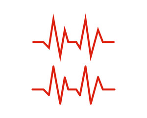 Line Art Care Heartbeat Sign Symbol Icon Logo vector