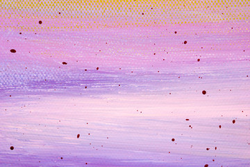 Violetter Hintergrund mit schwarzen Punkten, Gouache auf Leinwand 