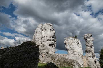 limestone rock tower in natural park