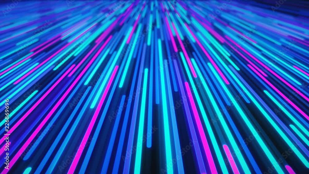 Poster abstract background of glowing neon lines in retro style
