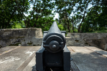 Fototapeta premium A cannon in a fort in Tainan, Taiwan.