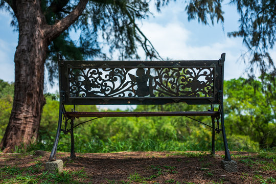 A bench at a fort in Tainan, Taiwan.