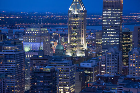 The Montreal skyline at night