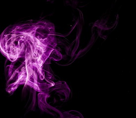 Purple smoke on black background