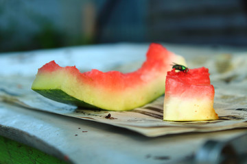 Watermelon peel. Close-up. Background.