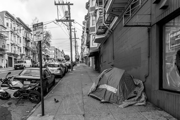 Homeless tent in San Francisco