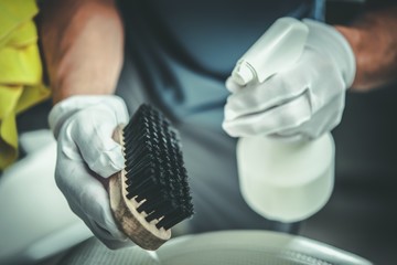 Cleaning Brush and Detergent