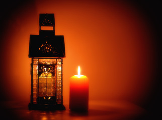 CANDELA CON CASA PORTA CANDELA IN VETRO